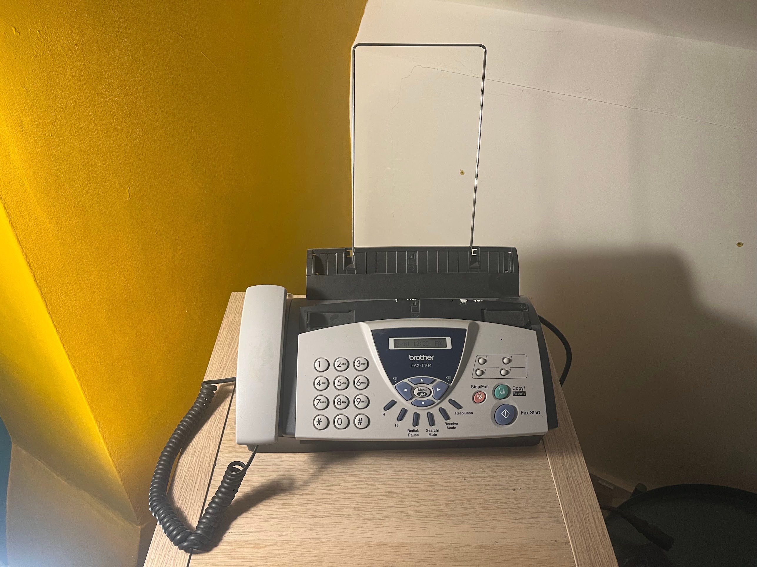 A brother fax machine, model FAX-T104
